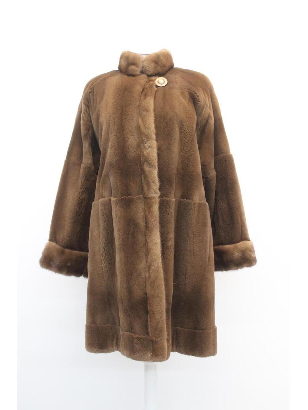 Excellent Sheared hand Plucked Canadian Demi Buff Mink Fur Coat Women Size 8